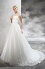 Abito da Sposa Naturale Coda A Strascico Corto Lunghi Ball Gown con Nastro - 4