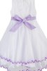 Abito da Cerimonia Bambini Senza Maniche con Fiore con Fiocco Tondo A-Line in Tulle - 3