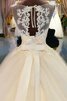 Abito da Sposa Cerniera con Perline con Applique Ball Gown in Organza A Terra - 4