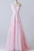 Robe de bal luxueux romantique textile en tulle a-ligne decoration en fleur - 1