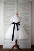 Robe de cortège enfant naturel ligne a de princesse avec ruban ceinture en étoffe - 2