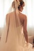 Abito da Sposa Ball Gown Cuore in Organza Spazzola Treno Senza Maniche - 3