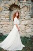 Abito da Sposa Romantico con Nastro con Applique in Chiffon in pizzo A-Line - 1