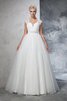 Abito da Sposa Ball Gown con Increspato Vintage Senza Maniche in Tulle - 3