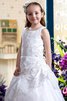 Robe de cortège enfant avec fleurs cordon appliques avec sans manches - 3