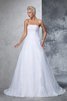 Abito da Sposa Classico Lusso Senza Maniche Lunghi con Applique - 3