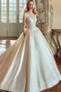 Robe de mariée naturel vintage en arc-en-ciel avec manche courte avec décoration dentelle - 1