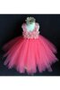 Abito da Cerimonia Bambini con Fiore Lupetto in Tulle Ball Gown alta vita con Piega - 1