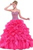 Abito Quinceanera Ball Gown Senza Maniche Naturale con Perline Moderno senza strap - 1