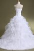 Robe de mariée avec perle en organza en satin longueur au ras du sol - 3