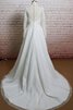 Abito da Sposa Schiena Nuda A-Line Vintage con Applique favola con Maniche Lunghe - 2