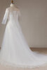 Robe de mariée de col bateau longueur au ras du sol avant-gardiste lache romantique - 2