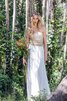 Abito da Sposa in Pizzo Senza Maniche con Criss-cross A-Line in Chiffon con Fusciacca - 1