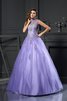 Abito Quinceanera Ball Gown Lunghi Allacciato Lupetto A Terra - 1