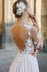 Robe de mariée romantique charmeuse de col en v en chiffon décolleté dans le dos - 3