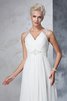 Abito da Sposa con Increspato Alta Vita in Chiffon Spazzola Treno A-Line - 7