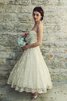 Abito da Sposa Alla Caviglia Elegante Cerniera Formale E Informale in Pizzo mini - 2