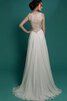 Abito da Sposa A Terra con Perline Spazzola Treno Vintage Senza Maniche in Chiffon - 3