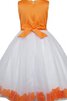 Robe de cortège enfant en satin fermeutre eclair textile en tulle avec nœud - 4