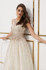 Robe de bal avec sans manches textile en tulle glamour naturel longue - 5