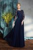 3 /4 Länge Ärmeln Normale Taille Bodenlanges Brautmutterkleid aus Chiffon mit Applike - 4