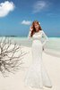 Seeküste lange Ärmeln Meerjungfrau Stil konservatives Elegantes Brautkleid mit Perlen - 1
