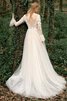 Robe de mariée en tulle jusqu'au sol avec manche longue spécial salle interne - 2