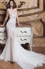 Abito da Sposa Queen Anne lusso con Spacco Davanti Coda A Strascico Corto in pizzo in Pizzo - 1