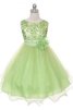 Robe de cortège enfant naturel avec fleurs jusqu'au sol de mode de bal en organza - 3