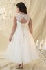 Robe de mariée luxueux en tulle avec manche courte trou de serrure a-ligne - 2