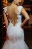 Abito da Sposa con Applique Sirena Cuore Moderno Naturale in Tulle - 2