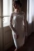 Robe de mariée romantique festonné de fourreau elevé fermeutre eclair - 4