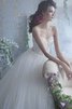 Abito da Sposa con Perline Ball Gown Naturale Senza Maniche Schiena Nuda in Tulle - 4