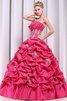 Geschichtes trägerlos bodenlanges Quinceanera Kleid mit Rücken Schnürung mit Blume - 4