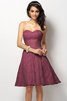 Robe demoiselle d'honneur courte naturel ligne a de princesse en satin - 5