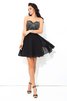 Prinzessin Normale Taille Mini Cocktailkleid mit Pailletten mit Reißverschluss - 6