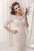 Abito da Sposa con Cristino Sirena stravagante in pizzo Vintage con Mezze Maniche - 2