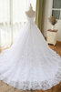 Robe de mariée de traîne mi-longue de princesse mode de mode de bal naturel - 3
