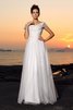 Abito da Sposa con Perline a Spiaggia Elegante A-Line Lunghi - 1