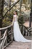 Abito da Sposa A-Line Formale E Informale in Pizzo a Spiaggia con Manica Corte V-Scollo - 2