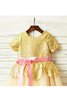 Robe de cortège enfant pailleté naturel a-ligne avec zip textile en tulle - 4