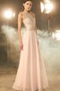 Robe de soirée naturel en chiffon de princesse encolure ronde ligne a - 4