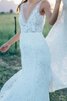 Robe de mariée simple romantique vintage manche nulle de sirène - 4