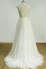 Robe de mariée vintage facile plissage textile en tulle avec manche épeules enveloppants - 2