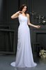 Robe de mariée longue classique delicat avec sans manches en chiffon - 1