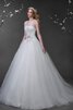 Abito da Sposa con Fiocco Naturale Ball Gown Lungo Coda A Strascico Corto con Applique - 1