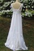 Robe de mariée nature facile avec ruban ceinture v encolure - 2