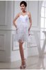 Robe de cocktail naturel col en forme de cœur en organza de princesse avec perle - 1