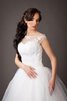 Abito da Sposa in pizzo Ball Gown in Tulle Barchetta Naturale con Piega - 3