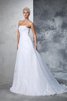 Abito da Sposa Classico Lusso Senza Maniche Lunghi con Applique - 7